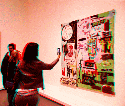 basquiat, vuitton, exhibition, paris, 3d, relief, stereoscopie, stereoscopy, jean-michel, anaglyph, hip, hop, new york